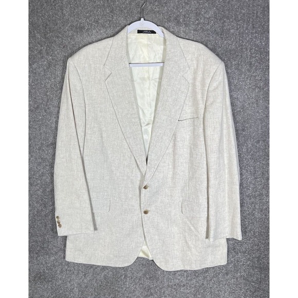 New Castle & York Lined Two Button Blazer Coat Mens Size 46L Pockets Back‎ Vent - Picture 1 of 11